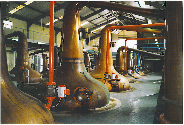 Pot stills at the Glenfiddich distillery